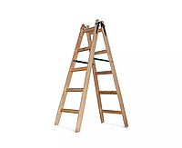 Драбина дерев'яна стандарт двостороння на 5 сходинок 153 см (Меткас-ТМ)