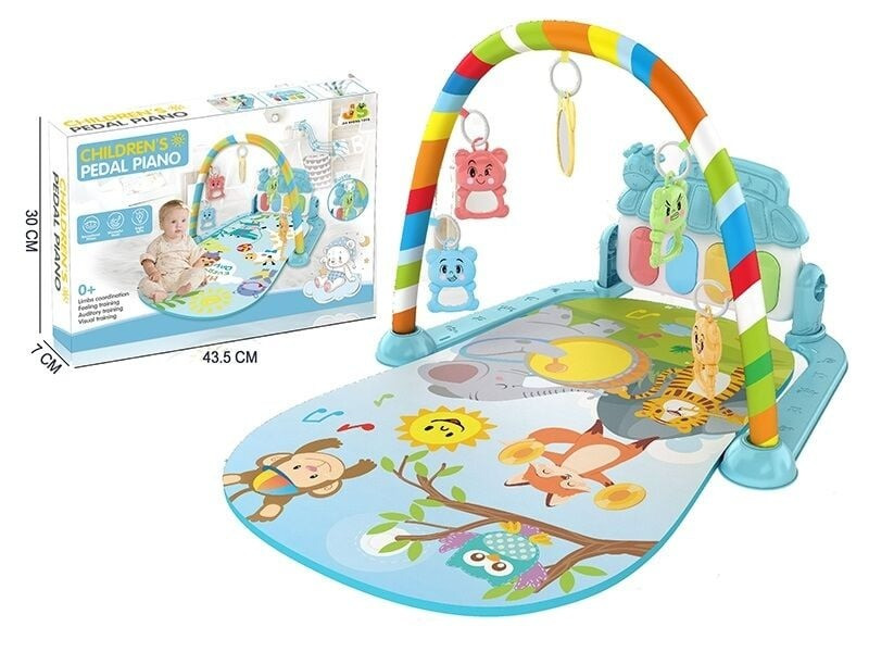 Яркий Детский коврик развивающий.Игровой Музыкальный с пианино, игрушками. Для малышей и новорожденных.