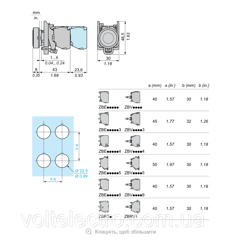 XB4BA31 Кнопка 22мм зеленая с возвратом 1НО Schneider Electric - фото 4 - id-p97425755