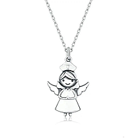 Серебряное ожерелье "Ангел в белом"