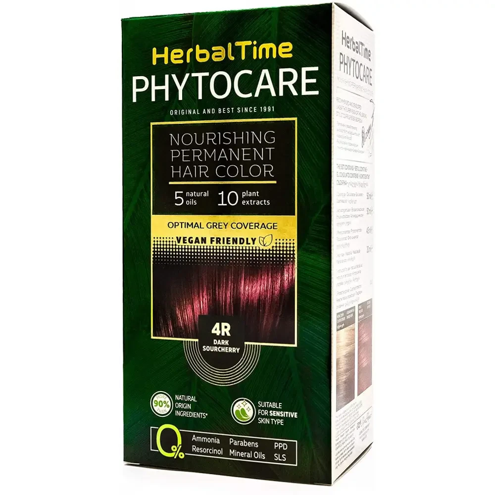 Фарба для волосся безаміачна Herbal Time Phytocare №4R Темна вишня 125 мл