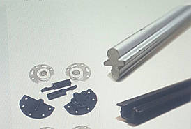 Розсувна система SKM-30 комплект рейки + ролики (на одні двері)