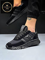 Чоловічі чорні кросівки для бігу adidas black, спортивні кросівки для чоловіків чорні адидас