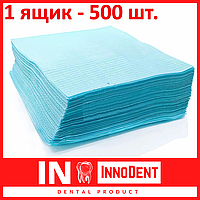 Салфетки нагрудные голубые / Нагрудники стоматологічні ящик 500 шт салфетки