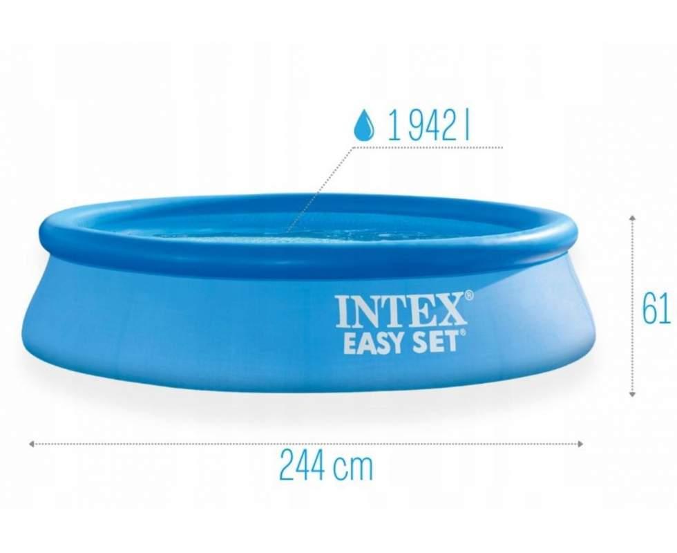 Басейн надувний 244х61 см Intex Easy Set 28106, наливний басейн інтекс, 1942л, сімейний