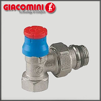 Термостатический радиаторный клапан 1" Giacomini угловой - фото 1 - id-p601109617