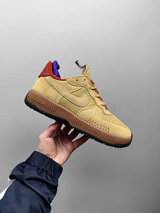 Чоловічі Кросівки Nike Air Force 1 Wild Low Wheat Gold Beige / Найк Аїр Форс 1 Вайлд Уіт Голд Низькі Бежеві, фото 1