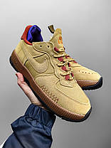 Чоловічі Кросівки Nike Air Force 1 Wild Low Wheat Gold Beige / Найк Аїр Форс 1 Вайлд Уіт Голд Низькі Бежеві, фото 4