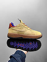 Чоловічі Кросівки Nike Air Force 1 Wild Low Wheat Gold Beige / Найк Аїр Форс 1 Вайлд Уіт Голд Низькі Бежеві, фото 2