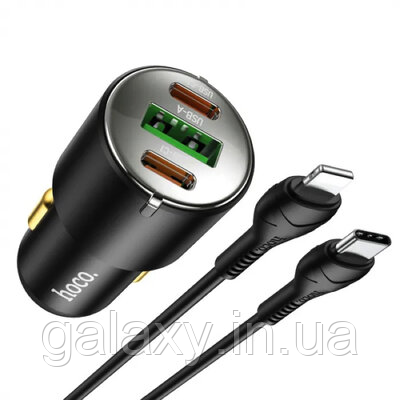 АЗП Hoco 2Type-C/1USB 45W PD/QC + кабель Type-C - IP NZ6 Black