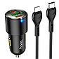 АЗП Hoco 2Type-C/1USB 45W PD/QC + кабель Type-C - IP NZ6 Black, фото 3