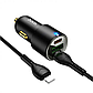 АЗП Hoco 2Type-C/1USB 45W PD/QC + кабель Type-C - IP NZ6 Black, фото 4