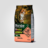 Сухой беззерновой корм для котов Monge Cat Bwild Grain Free с лососем, 1.5 кг