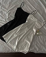 Женское платье атласное на бретельках 42-44; 44-46 (2цв) "LK Brand" от прямого поставщика