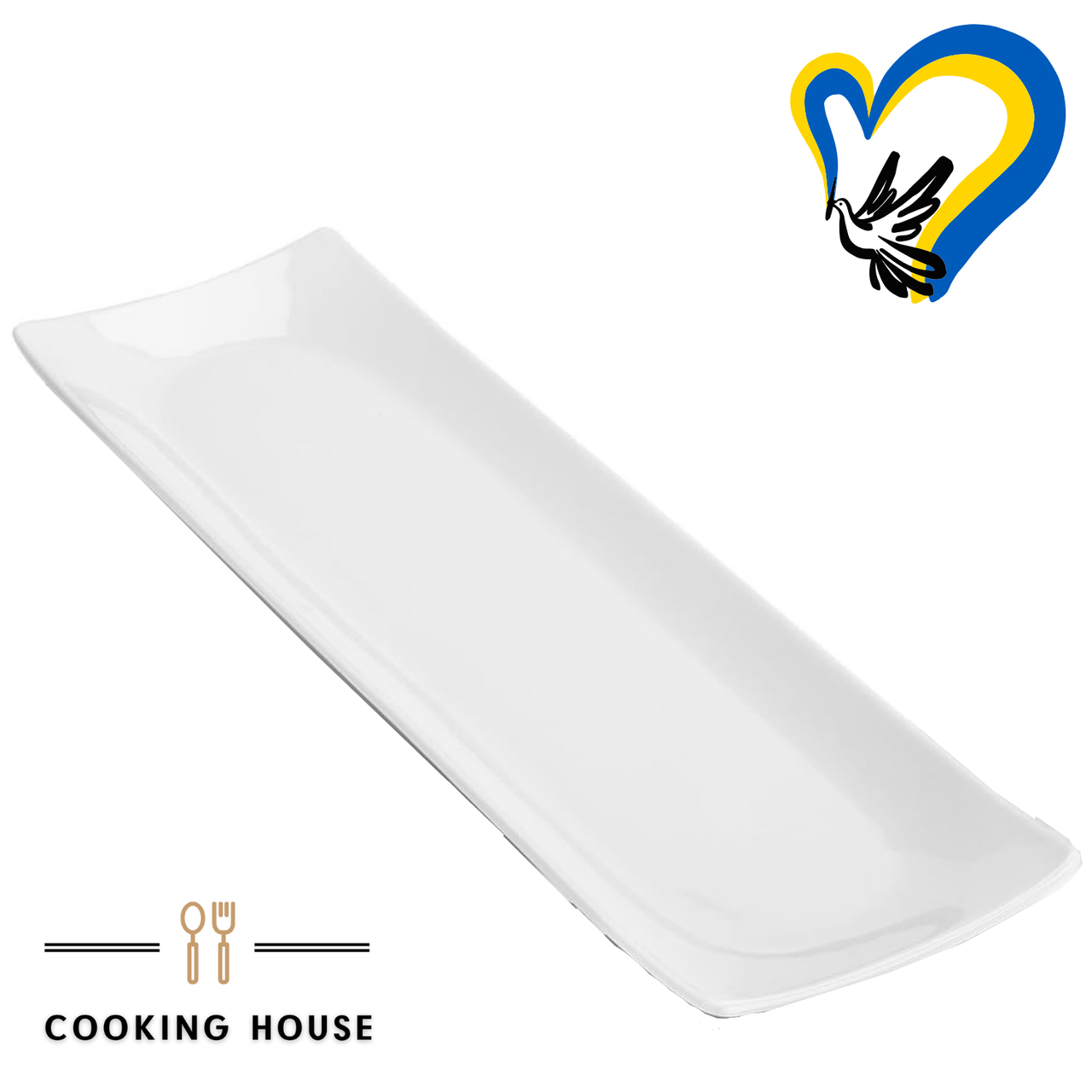 Тарілка прямокутна порцелянова 36см Cooking House buuba