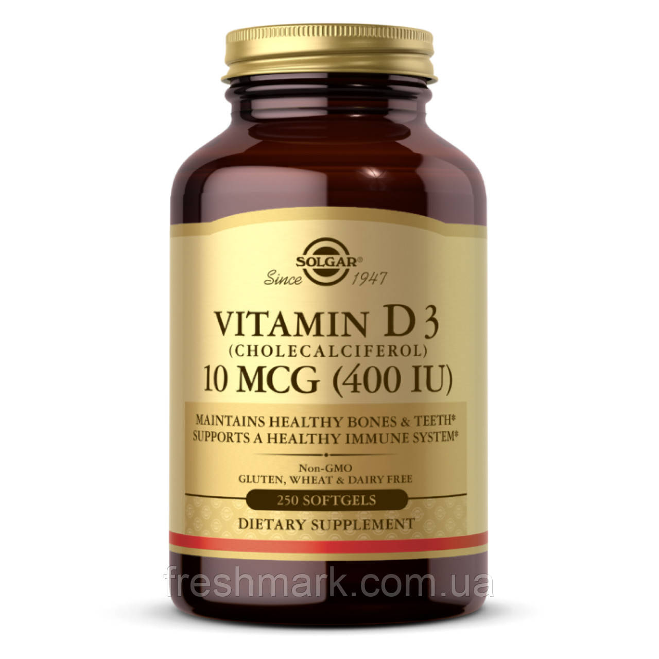 Vitamin D3 (Cholecalciferol) 10mcg (400 IU) - 250 Softgels