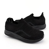 0790B Текстильные детские кроссовки для мальчика чёрные без шнурков Flip от тм Том.м