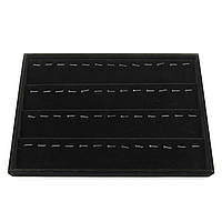 Ювелірний планшет чорний оксамит під кулони та інші прикраси 4 ряди 56 гачків розмір 35х24 якість люкс