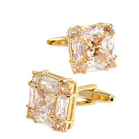 Запонки элитные Luxury Zircon White&Champagne