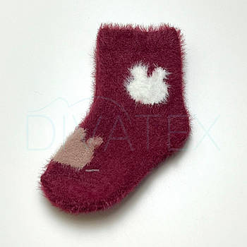 Теплі шкарпетки для малюків Зайчик (бордовий)