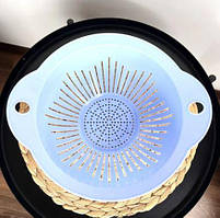 Друшляк пластиковий глибокий із двома ручками, 22,5*13,5 см.