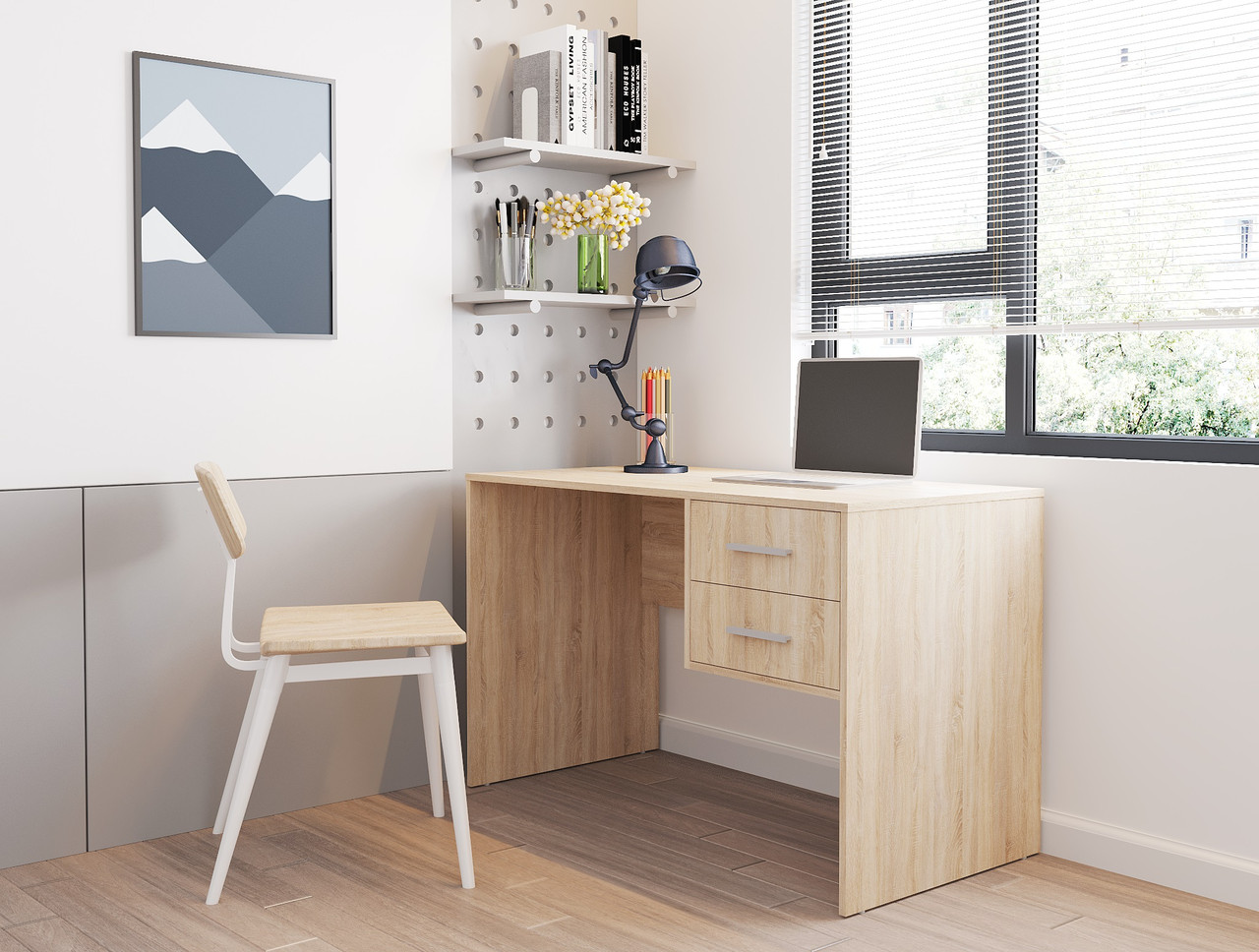 Компьютерный стол письменный Т2 120 х 60 х 75 см дуб сонома. Столик ...