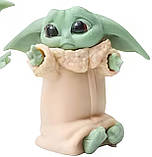 Набір фігурок Малюк Йода із саги "Зоряні війни" — Star Wars, Baby Yoda, Mandalorian, 6 шт., 6 см, фото 8