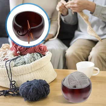 Чаша для в'язання клубочниця з дерева покритого акриловим лаком