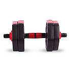 Гантелі розбірні пластикові 10кг SP-Sport TA-1826-10 2шт по 5кг чорний-червоний, фото 2
