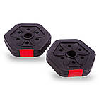 Гантелі розбірні пластикові 10кг SP-Sport TA-1826-10 2шт по 5кг чорний-червоний, фото 4