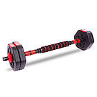 Гантелі розбірні пластикові 10кг SP-Sport TA-1826-10 2шт по 5кг чорний-червоний, фото 5