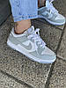 Жіночі кросівки Nike SB Dunk Low Gray fog кеди Найк СБ Данк Лоу сірі низькі шкіряні весна осінь, фото 6