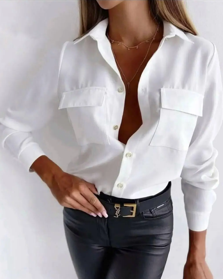 Женская стильная блуза-рубашка из софта большие размеры 50-52, 54-56 - фото 2 - id-p2121096072