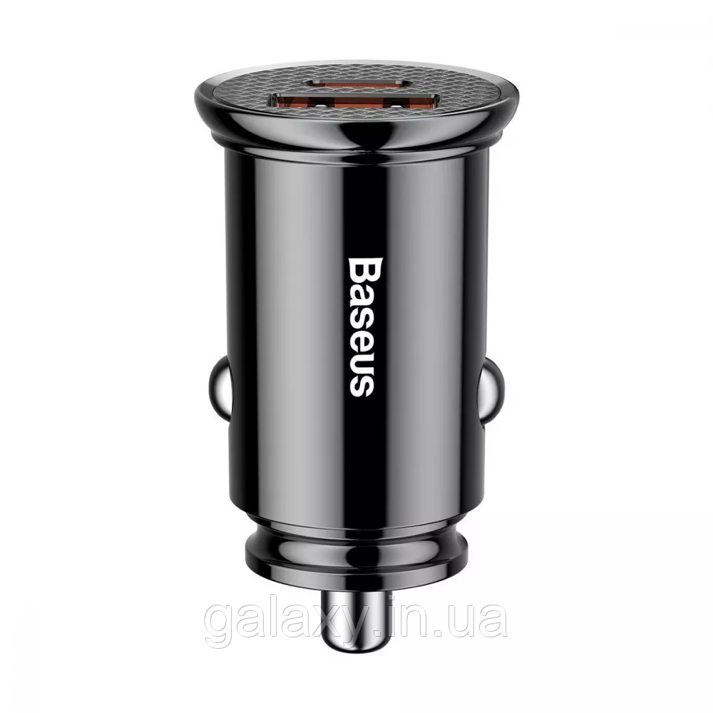 АЗУ Baseus 1USB/1Type-C швидка зарядка PD/QC3.0 30W 5А Circular Plastic CCALL-YS01, фото 1