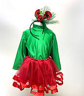 Карнавальний костюм Мак, дитячі костюми квітів із фатиновою спідницею