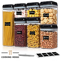 Набор контейнеров для хранения продуктов питания, сыпучих и жидкостей с герметической крышкой Cooking House