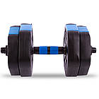 Гантелі розбірні пластикові 15кг SP-Sport TA-1826-15 2шт по 7,5кг чорний-синій, фото 2
