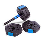 Гантелі розбірні пластикові 15кг SP-Sport TA-1826-15 2шт по 7,5кг чорний-синій, фото 6