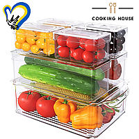 Контейнеры-органайзеры Cooking House ukrfarm на 7 шт. для холодильника с крышками для хранения еды