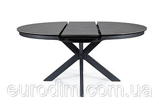 Стіл PORTO CERAMIC 120(160)*120 тем.сірий ефект мармуру/чорний мат, фото 5