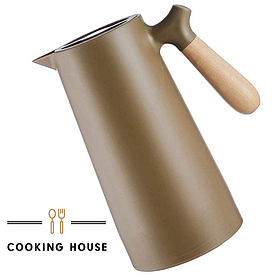 Термос-глечик для гарячих та холодних напоїв, термоглечик 2в1 Cooking House greenpharm - 1 л - коричневий