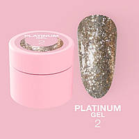 Блесточки для ногтей LunaMoon Platinum Gel №2 5ml