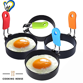 Набір форм для яєць, млинців, омлету та ін. Круглі з ручкою.
