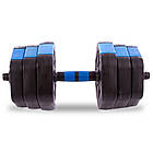 Гантелі розбірні пластикові 20кг SP-Sport TA-1826-20 2шт по 10кг чорний-синій, фото 2