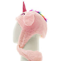 Карнавальная шапка с подсветкой: розовый единорог с PH-553 поднимающимися ушами