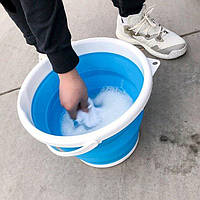 Складное ведро для воды силиконовое Chopper 8л, Ведро туристическое для автомобилиста, Ведро пищевое