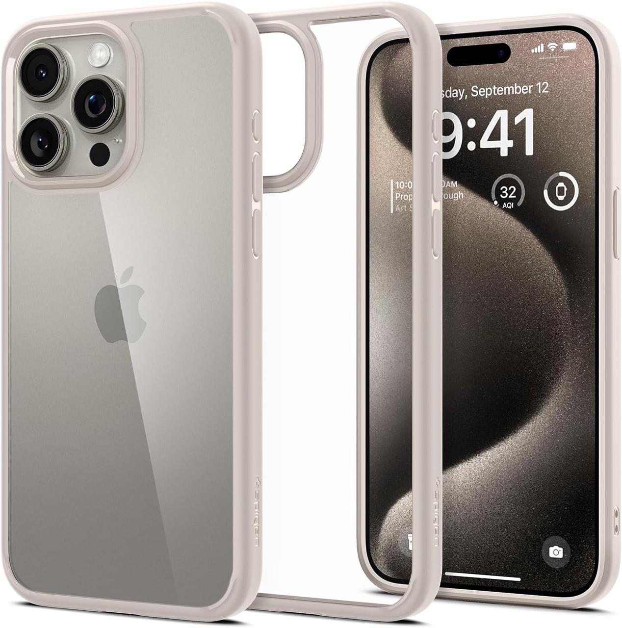 Чохол Spigen для iPhone 15 Pro Max - Ultra Hybrid, Natural Titanium (ACS07209)