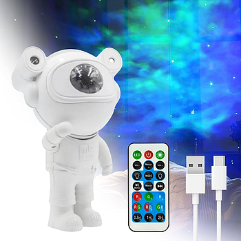 Нічник з пультом і проекцією зоряного неба від USB, Космонавт / Нічник-проектор зоряного неба Астронавт