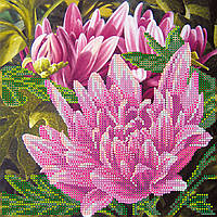 Схема для вишивання бісером на натуральному художньому холсті "Рожевий лотос"