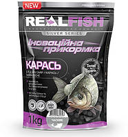 Прикормка Реал фиш Карась Чеснок 1кг Real Fish